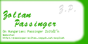 zoltan passinger business card